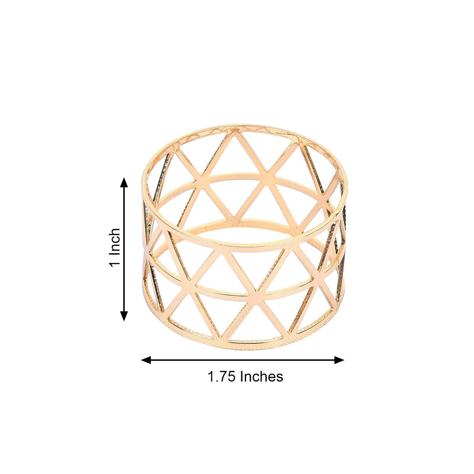 5 Metallic Geometric Napkin Rings