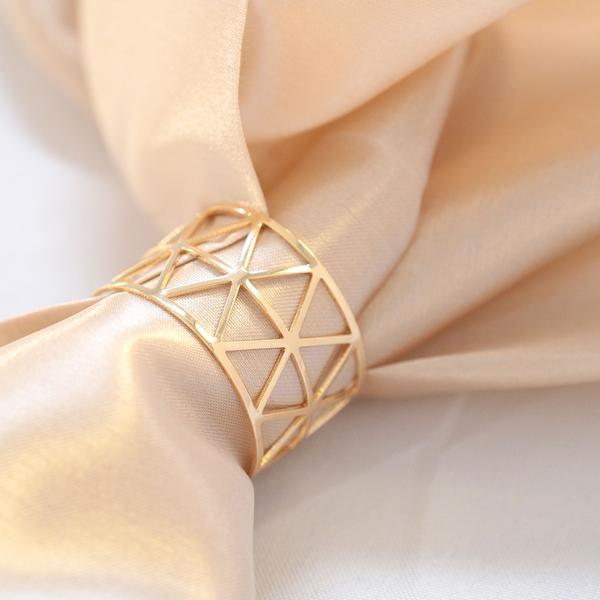 5 Metallic Geometric Napkin Rings