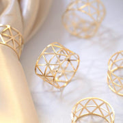 5 Metallic Geometric Napkin Rings