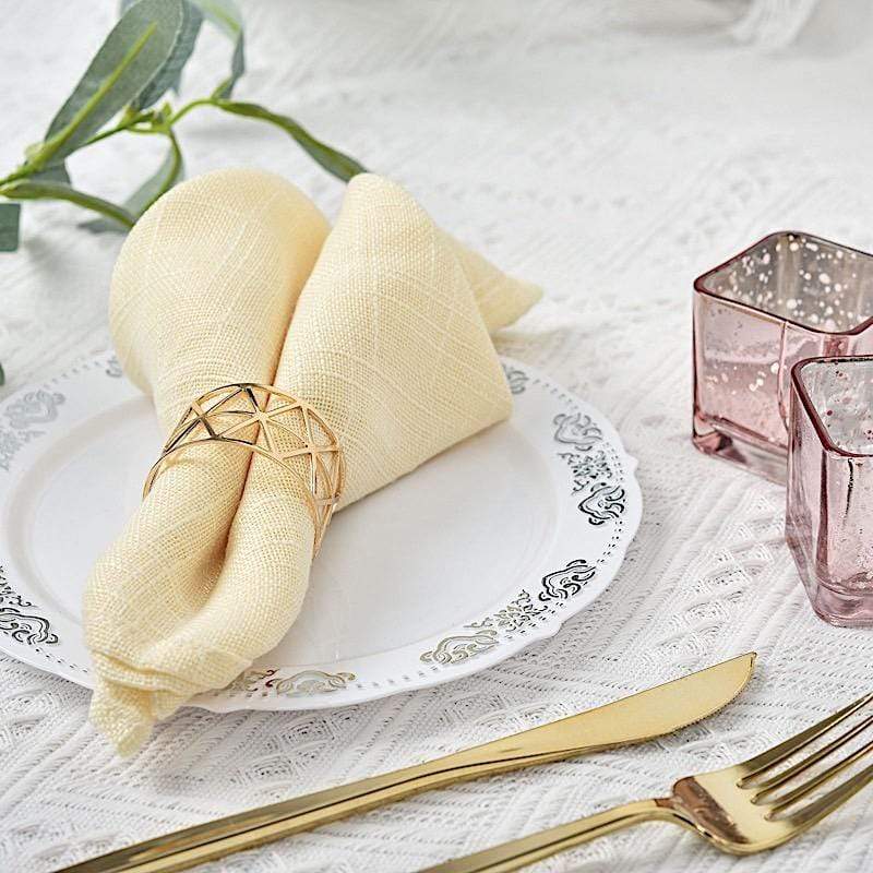 5 Metallic Geometric Napkin Rings