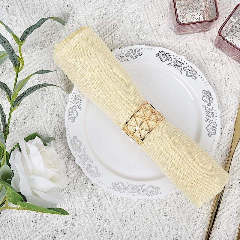 5 Metallic Geometric Napkin Rings