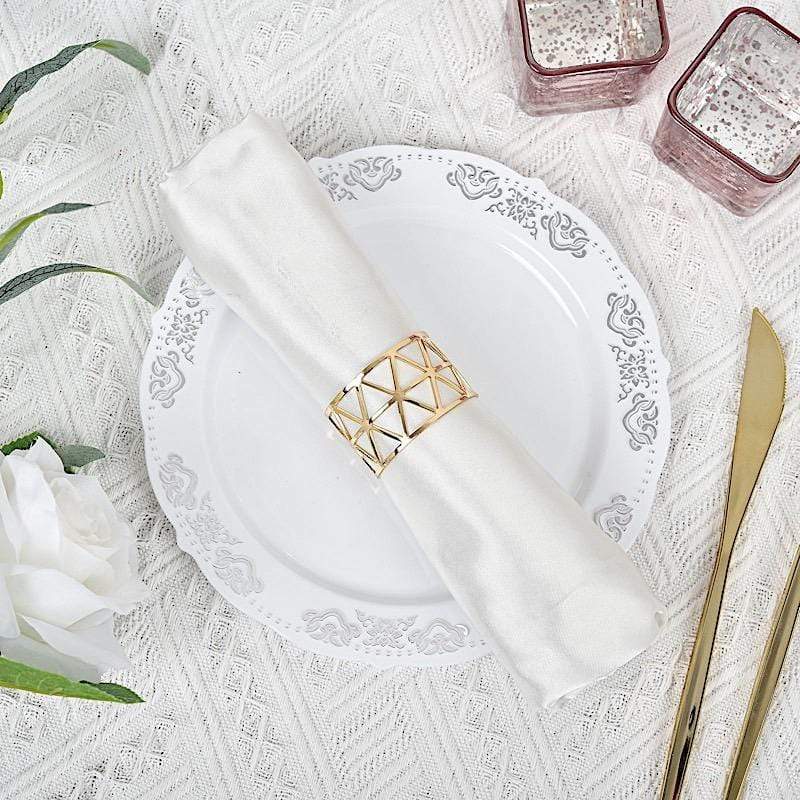 5 Metallic Geometric Napkin Rings