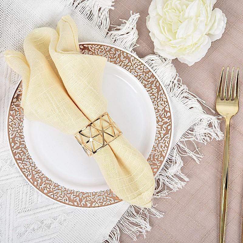 5 Metallic Geometric Napkin Rings