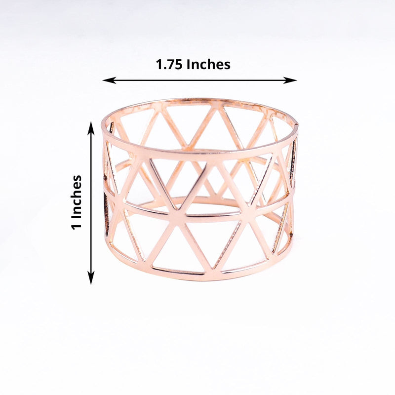 5 Metallic Geometric Napkin Rings