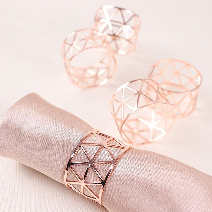 5 Metallic Geometric Napkin Rings
