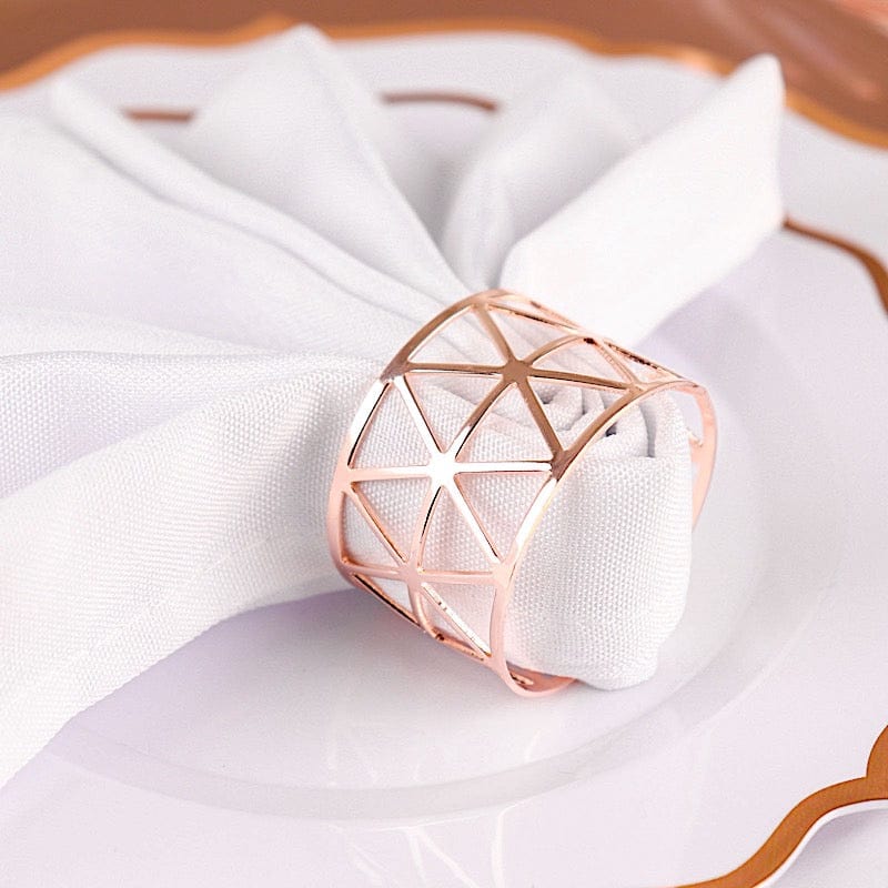 5 Metallic Geometric Napkin Rings