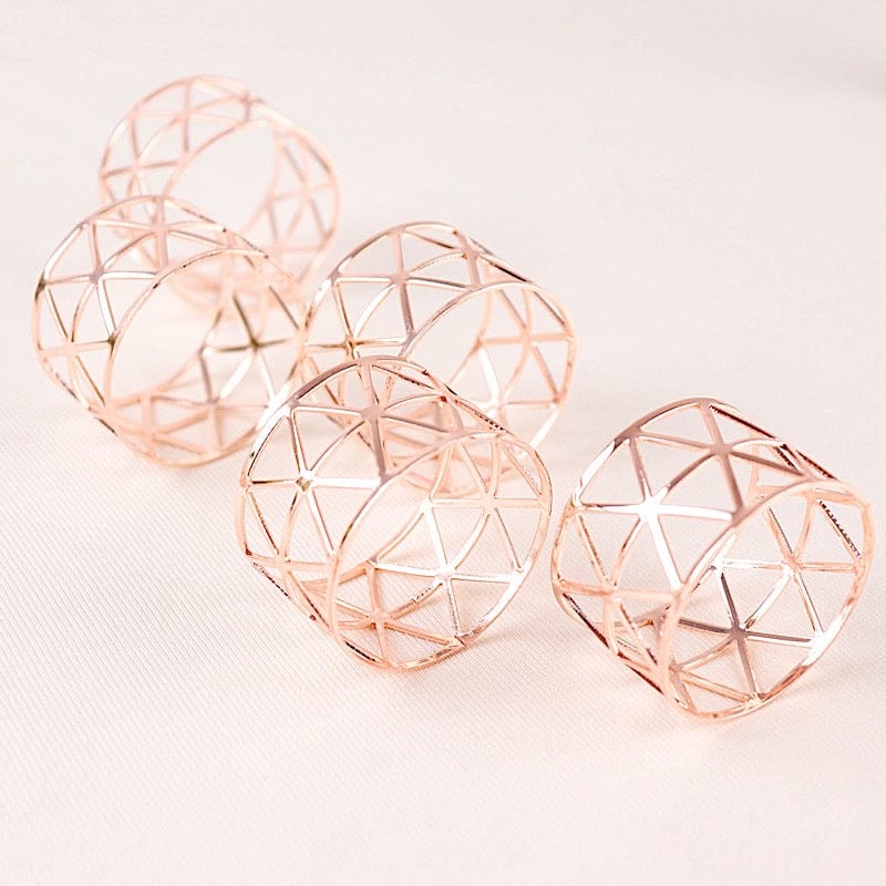 5 Metallic Geometric Napkin Rings