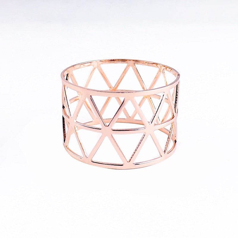5 Metallic Geometric Napkin Rings NAP_RING12_054