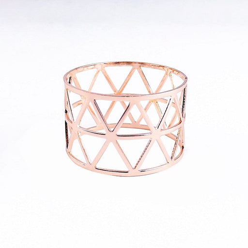 5 Metallic Geometric Napkin Rings NAP_RING12_054