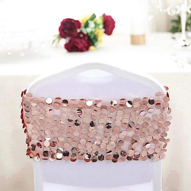 5 pcs 10" wide Large Payette Sequined Chair Sashes