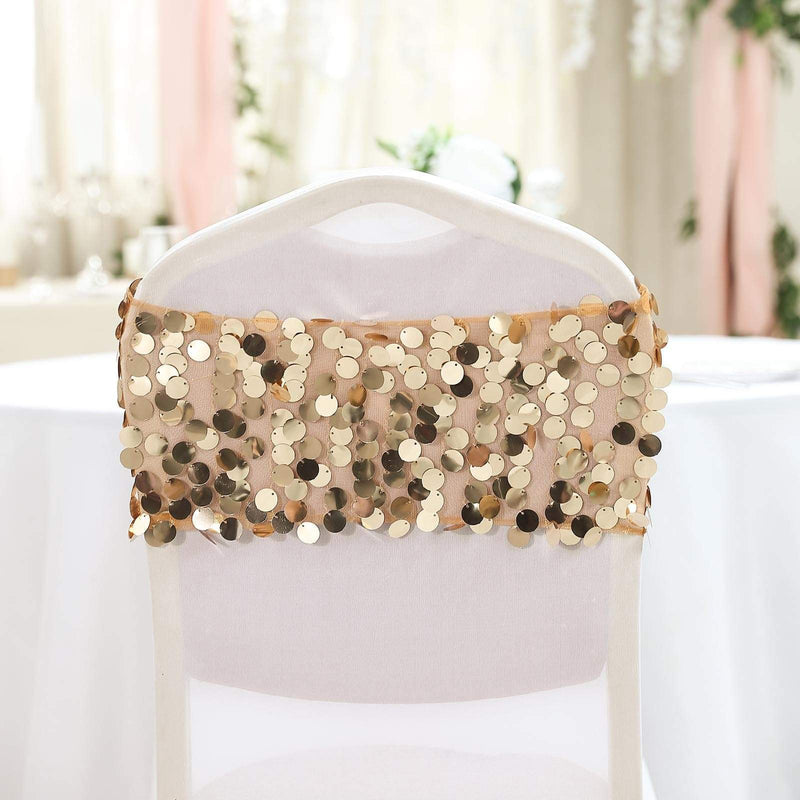 5 pcs 10" wide Large Payette Sequined Chair Sashes