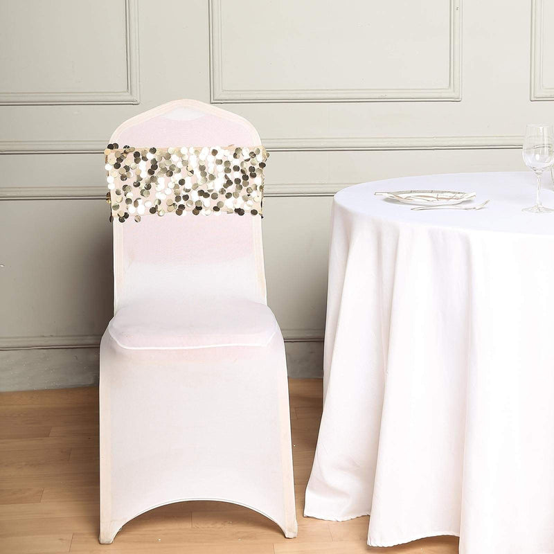 5 pcs 10" wide Large Payette Sequined Chair Sashes