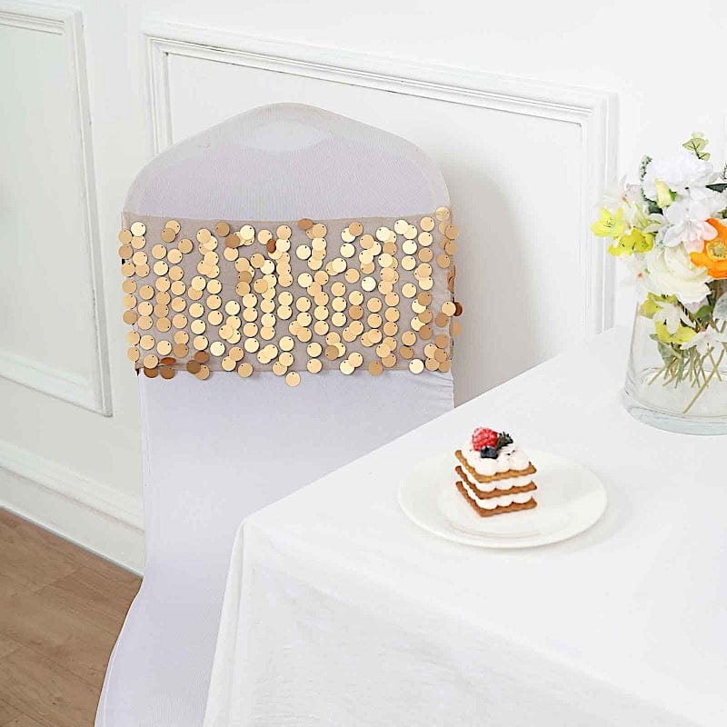 5 pcs 10" wide Large Payette Sequined Chair Sashes