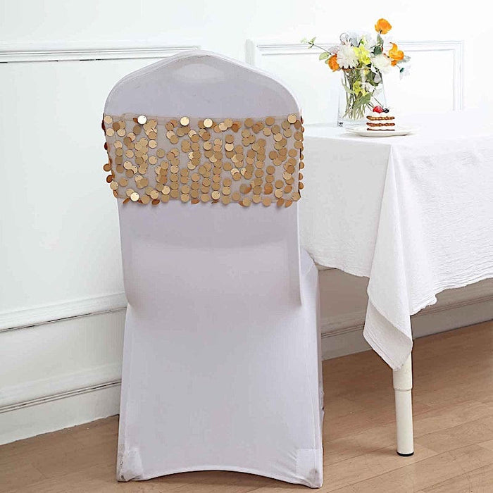 5 pcs 10" wide Large Payette Sequined Chair Sashes SASH_71_CHMPM