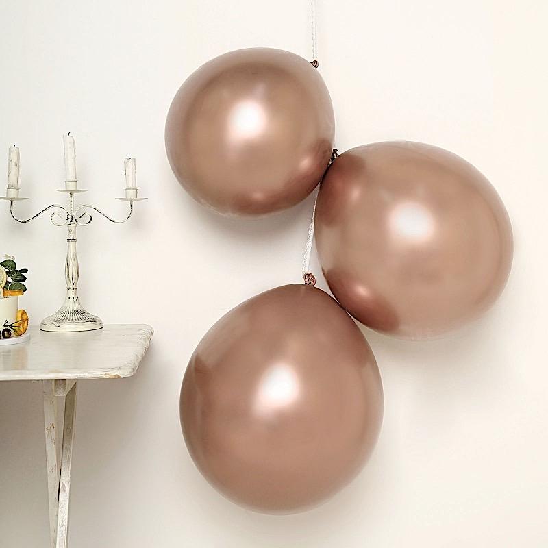 5 pcs 18" Round Metallic Latex Balloon
