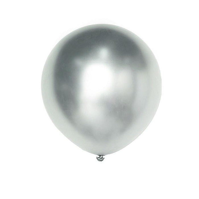 5 pcs 18" Round Metallic Latex Balloon BLOON_MET_18_SILV