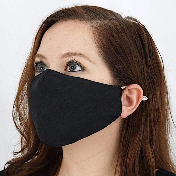 5 pcs 2-Layer Cotton Face Masks Washable Protective Covers CARE_MASK03_BLK