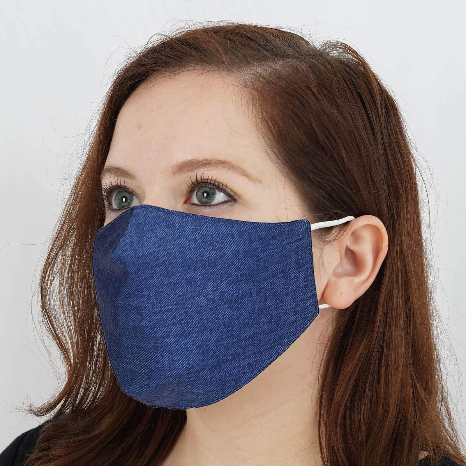5 pcs 2-Layer Cotton Face Masks Washable Protective Covers CARE_MASK03_DENM