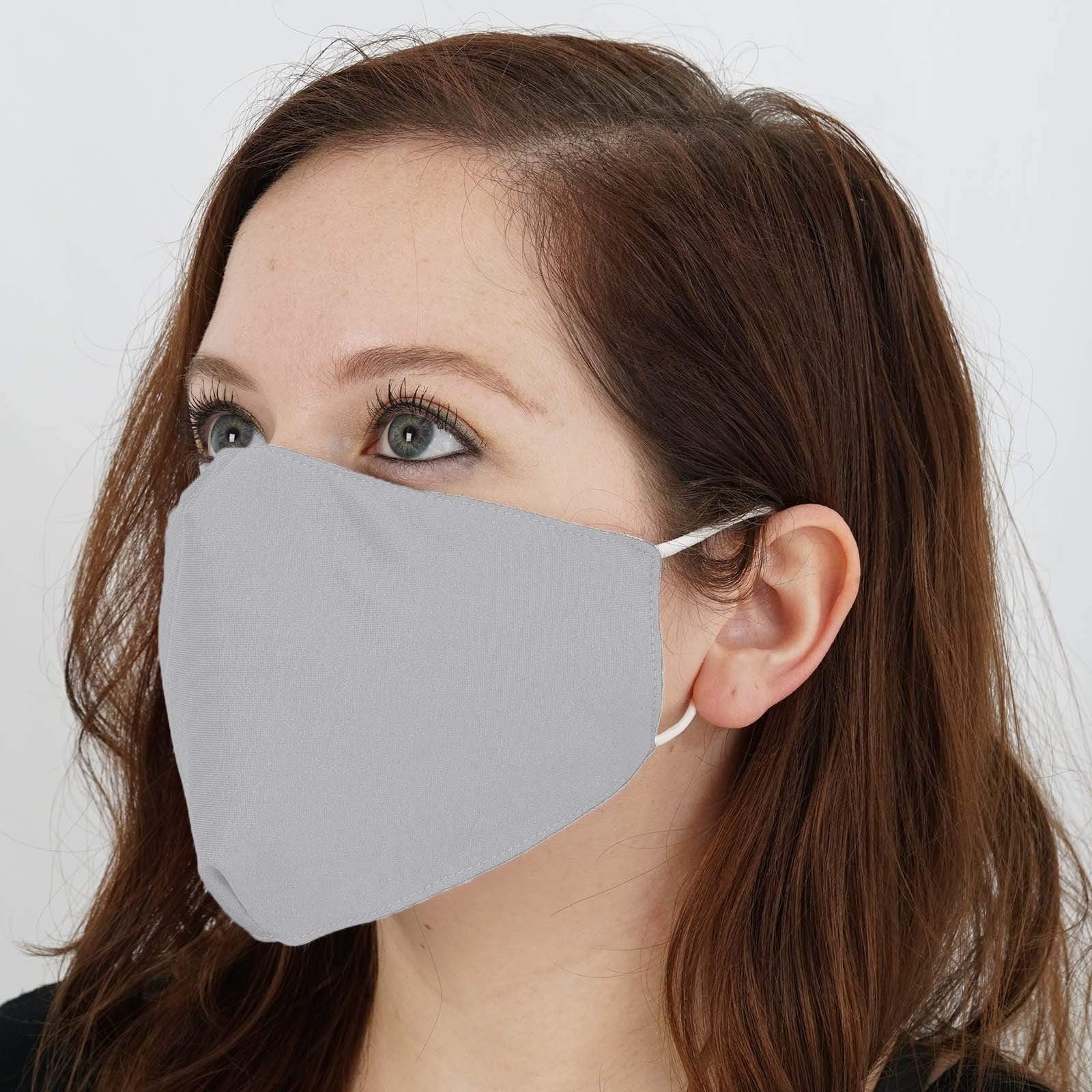 5 pcs 2-Layer Cotton Face Masks Washable Protective Covers CARE_MASK03_SILV