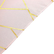 5 pcs 20" x 20" Polyester Dinner Napkins with Metallic Geometric Pattern