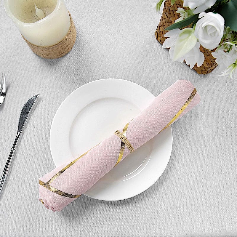 5 pcs 20" x 20" Polyester Dinner Napkins with Metallic Geometric Pattern