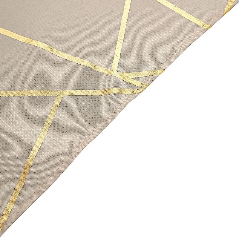 5 pcs 20" x 20" Polyester Dinner Napkins with Metallic Geometric Pattern