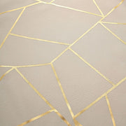 5 pcs 20" x 20" Polyester Dinner Napkins with Metallic Geometric Pattern