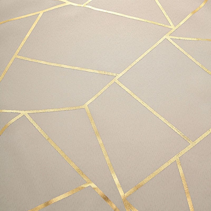 5 pcs 20" x 20" Polyester Dinner Napkins with Metallic Geometric Pattern