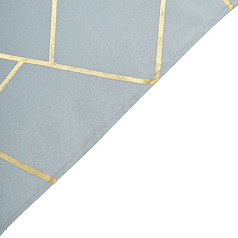 5 pcs 20" x 20" Polyester Dinner Napkins with Metallic Geometric Pattern