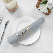 5 pcs 20" x 20" Polyester Dinner Napkins with Metallic Geometric Pattern