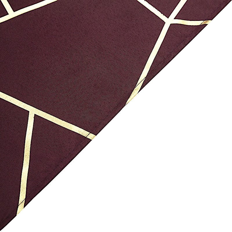 5 pcs 20" x 20" Polyester Dinner Napkins with Metallic Geometric Pattern