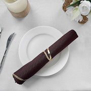 5 pcs 20" x 20" Polyester Dinner Napkins with Metallic Geometric Pattern