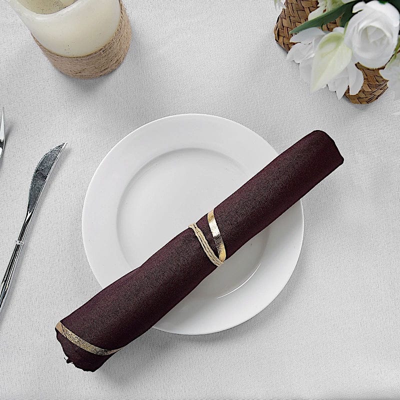 5 pcs 20" x 20" Polyester Dinner Napkins with Metallic Geometric Pattern