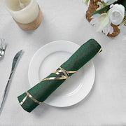 5 pcs 20" x 20" Polyester Dinner Napkins with Metallic Geometric Pattern