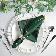 5 pcs 20" x 20" Polyester Dinner Napkins with Metallic Geometric Pattern