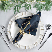 5 pcs 20" x 20" Polyester Dinner Napkins with Metallic Geometric Pattern