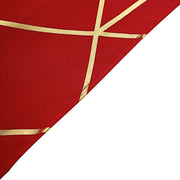 5 pcs 20" x 20" Polyester Dinner Napkins with Metallic Geometric Pattern