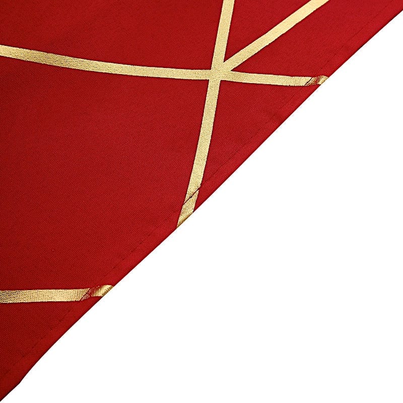 5 pcs 20" x 20" Polyester Dinner Napkins with Metallic Geometric Pattern