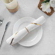 5 pcs 20" x 20" Polyester Dinner Napkins with Metallic Geometric Pattern