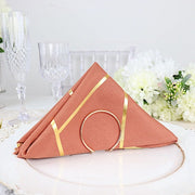 5 pcs 20" x 20" Polyester Dinner Napkins with Metallic Geometric Pattern