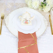 5 pcs 20" x 20" Polyester Dinner Napkins with Metallic Geometric Pattern