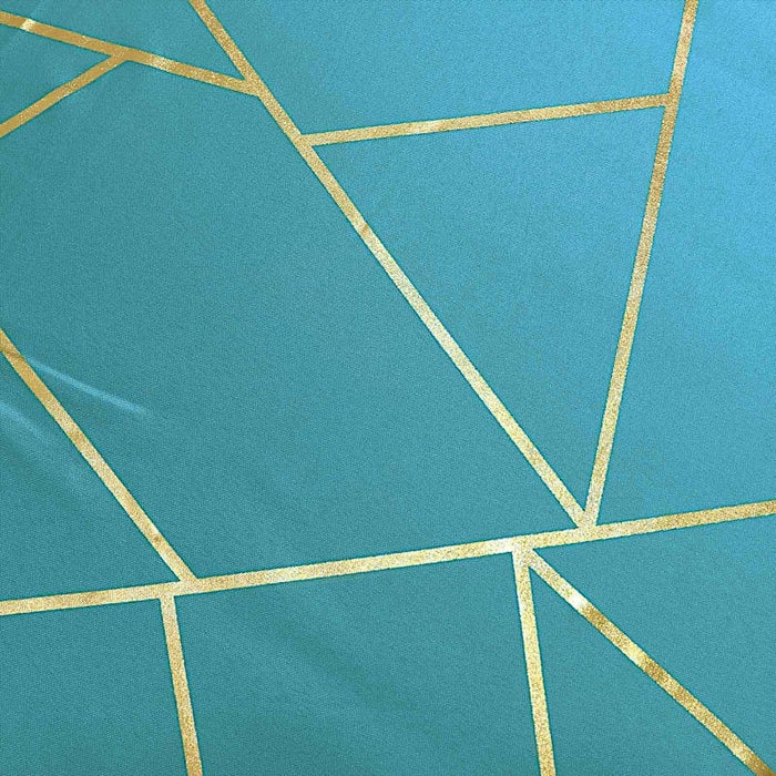 5 pcs 20" x 20" Polyester Dinner Napkins with Metallic Geometric Pattern