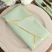 5 pcs 20" x 20" Polyester Dinner Napkins with Metallic Geometric Pattern