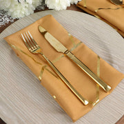 5 pcs 20" x 20" Polyester Dinner Napkins with Metallic Geometric Pattern