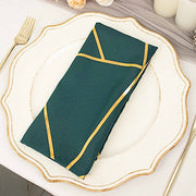 5 pcs 20" x 20" Polyester Dinner Napkins with Metallic Geometric Pattern