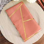 5 pcs 20" x 20" Polyester Dinner Napkins with Metallic Geometric Pattern NAP_FOIL_TERC_G