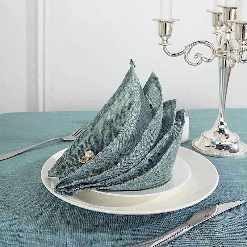 5 pcs 20" x 20" Premium Faux Burlap Polyester Table Napkins