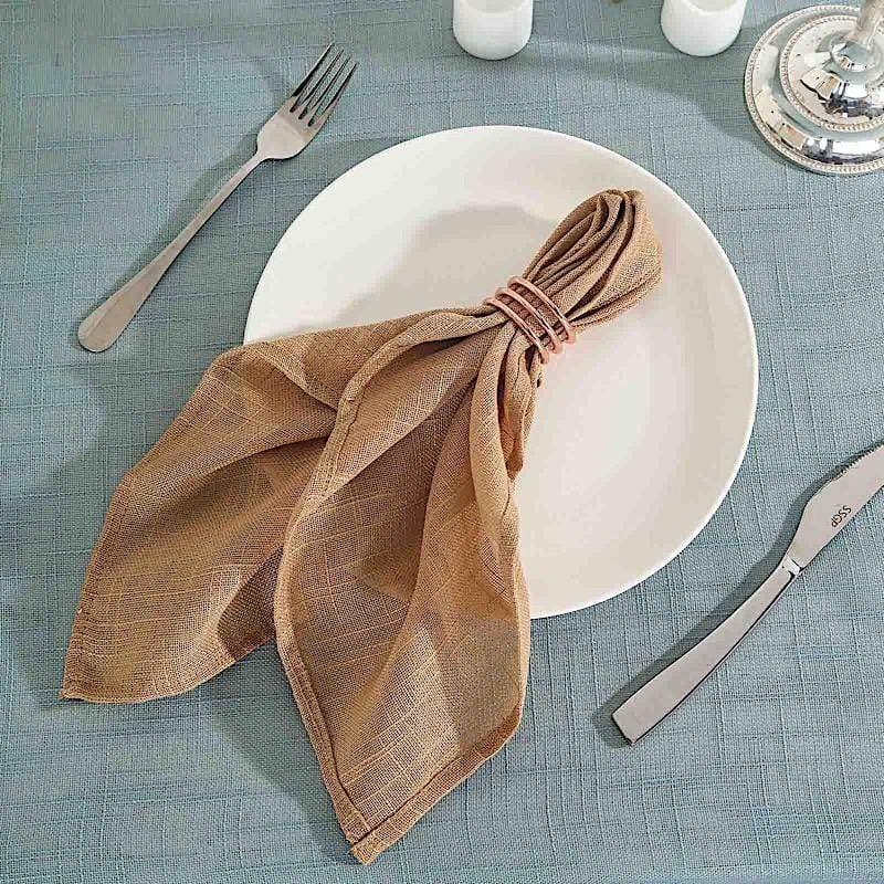 5 pcs 20" x 20" Premium Faux Burlap Polyester Table Napkins