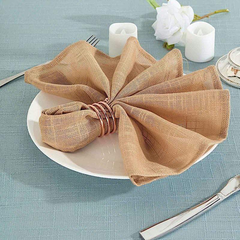 5 pcs 20" x 20" Premium Faux Burlap Polyester Table Napkins