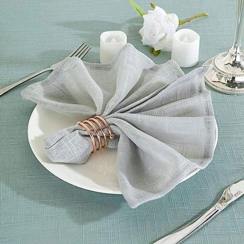 5 pcs 20" x 20" Premium Faux Burlap Polyester Table Napkins